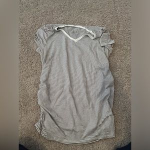Maternity striped short sleeve